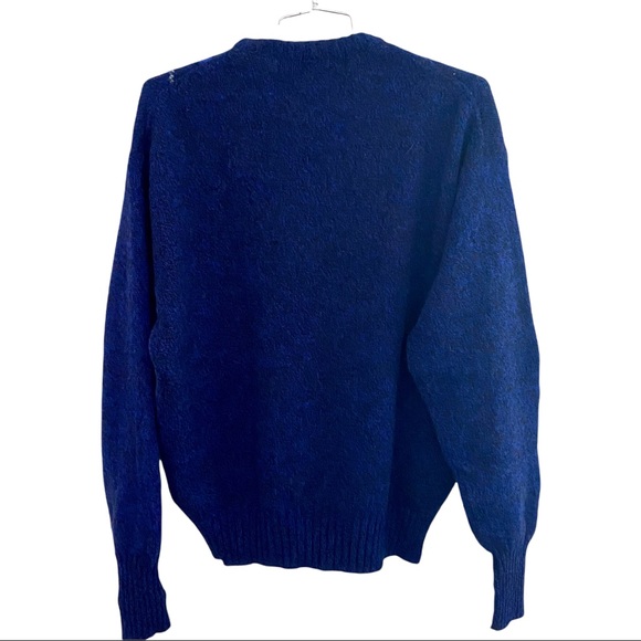 Christopher Hayes Irish Wool Argyle Sweater Blue Tan Size XL - Picture 7 of 8